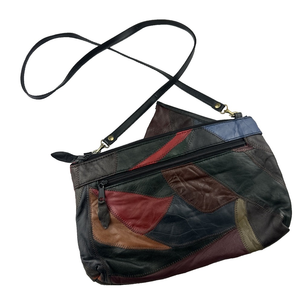 90s Patchwork Bag With Matching Wallet Or‎ Glasses Case Unbranded VTG Set
